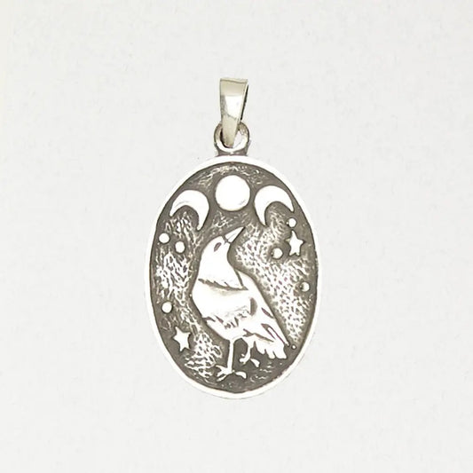 Pendant Raven Triple Moon