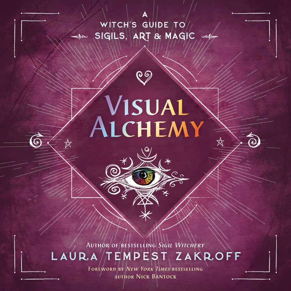 Book cover of 'Visual Alchemy' with magenta background and eye design