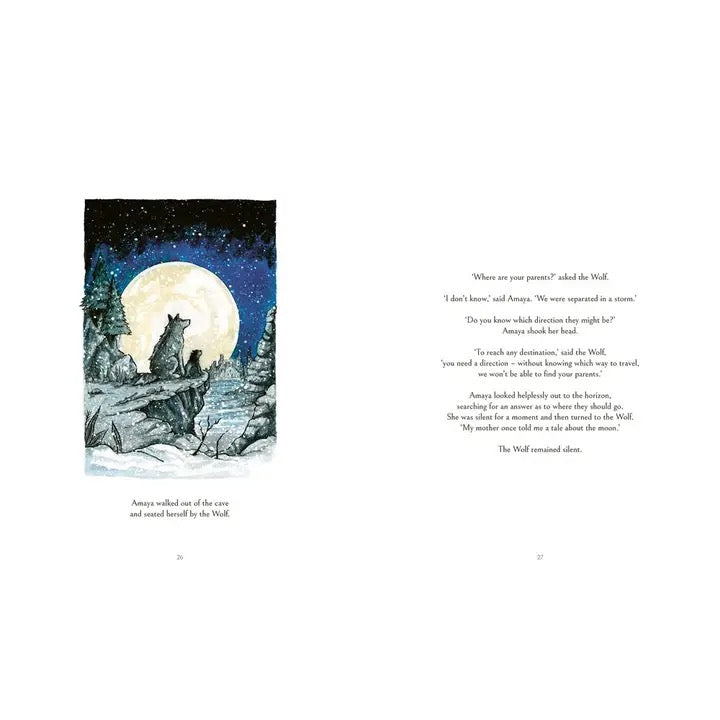 The Dog Who Followed the Moon excerpt two dogs words white background