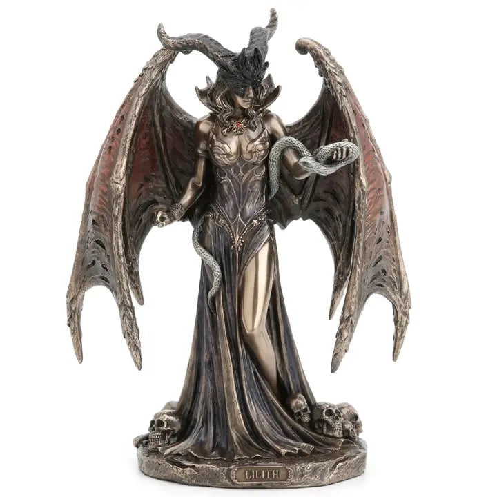 Statue of a winged woman with detailed armor and wings on a white background