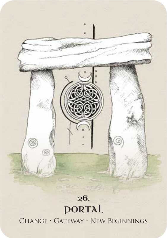 Illustration of a stone portal with Celtic knot design, labeled 'Portal' on a beige background.