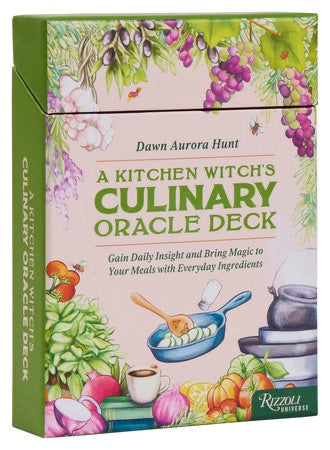 Kitchen Witch's Culinary Oracle Deck packaging with colorful design and text.