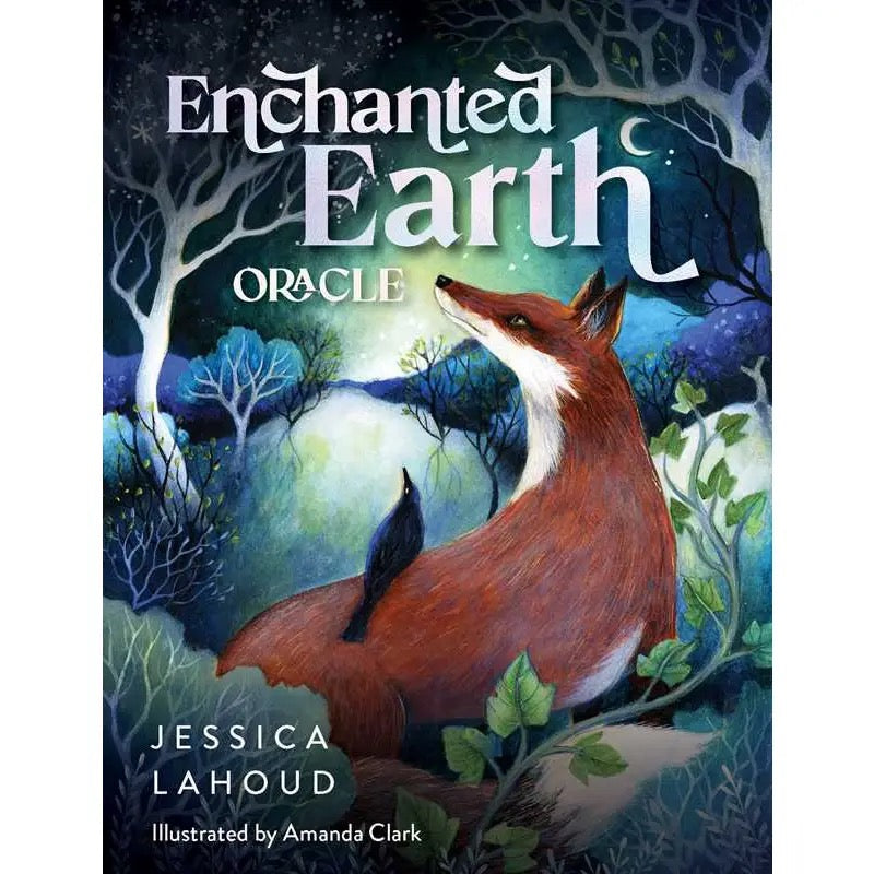Book cover of 'Enchanted Earth Oracle' with a fox in a forest setting