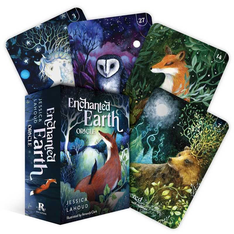 Enchanted Earth Oracle cards with nature-themed artwork on a white background