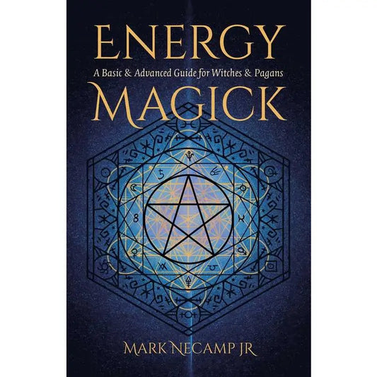 Book cover of 'Energy Magick' with a blue and gold design on a dark background