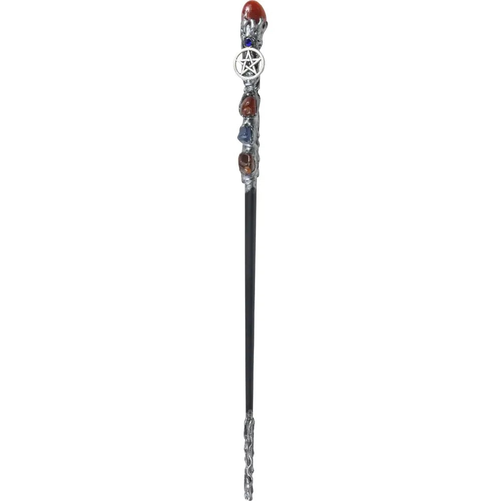 Wand Metal Pentacle Carnelian
