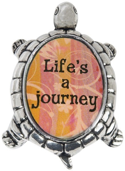 Charm Lucky Turtle Life's a journey orange pink