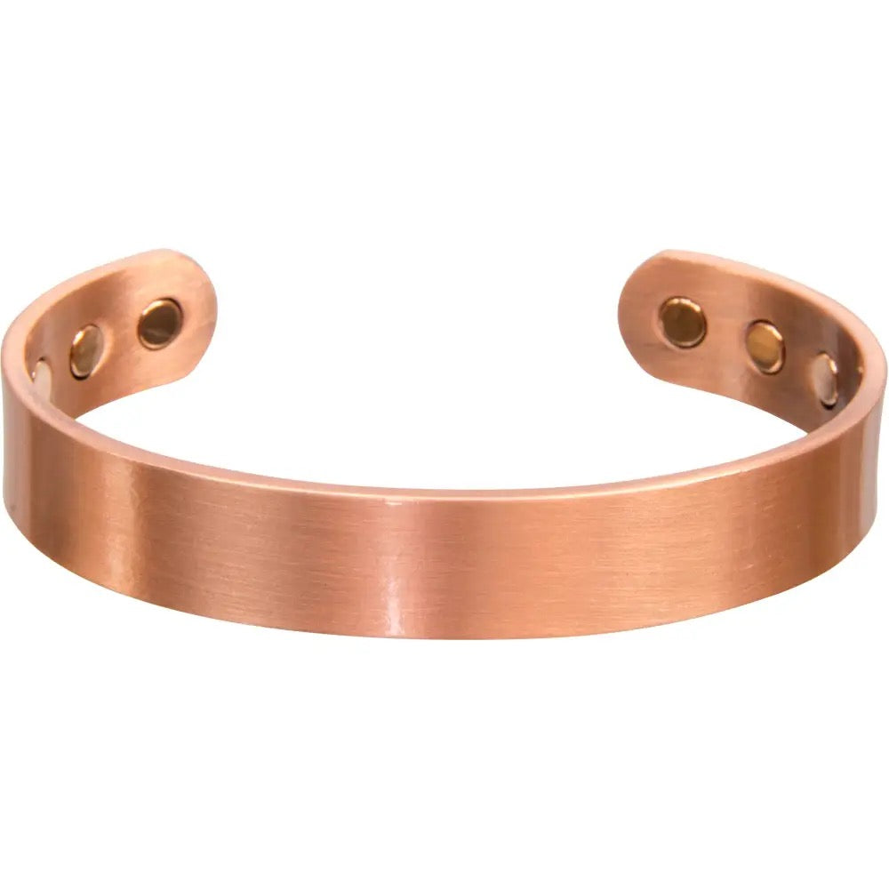 Copper bracelet on a white background