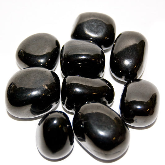 small tumbled black stones, very shiny, and very light in weight