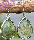 Earring Labradorite Stone Tear Drop Dangle