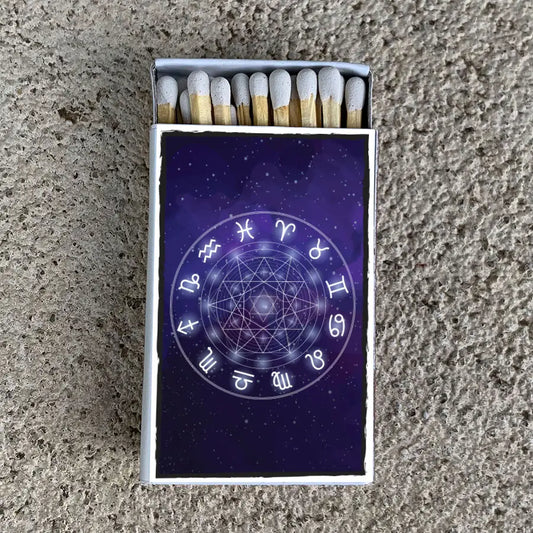 blue and white Zodiac Wheel
