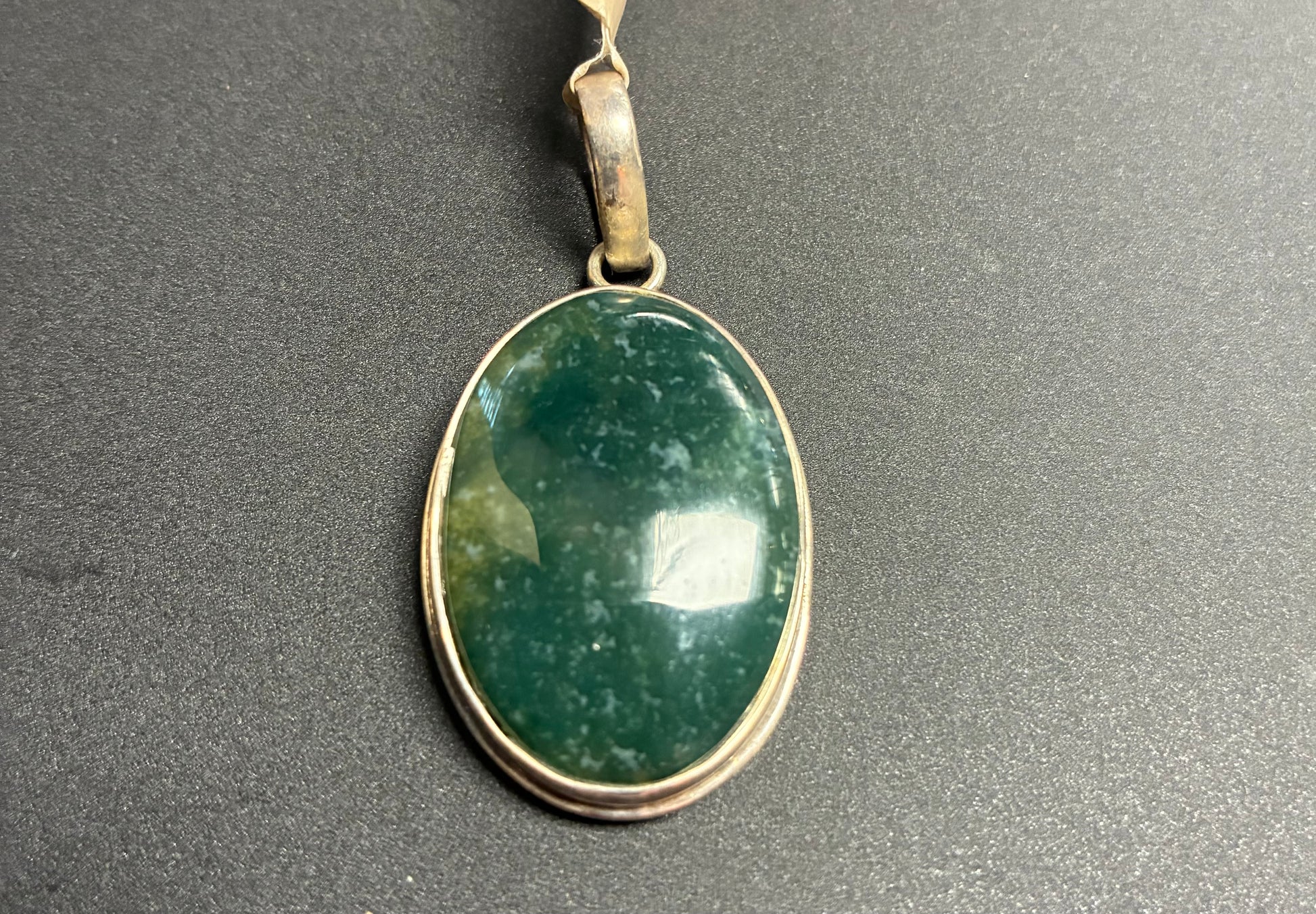 Moss Agate Pendant Oval Small Pendant 
