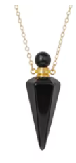 Necklace Pendulum Bottle Onyx Black Gold