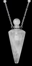 Necklace Pendulum Bottle Quartz Silver