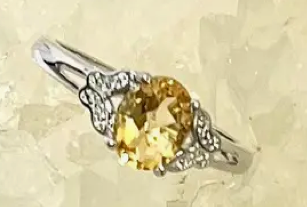 Ring Citrine Oval Faceted