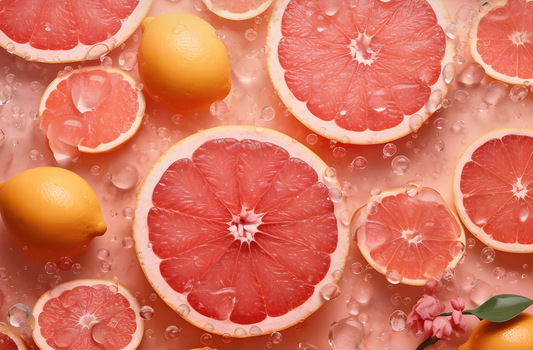 Pink Grapefruit slices with lemons