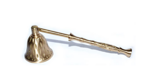 Candle Snuffer Brass Carved Handle 6.5 In