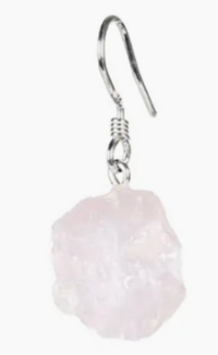 Earrings Rose Quartz Raw Crystal