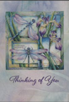 Greeting Card Dragonfly Iris Blank