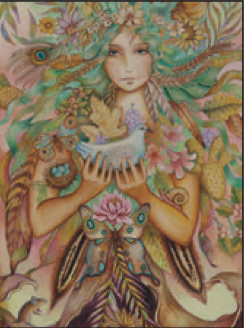 Greeting Card Goddess Dove Birthday