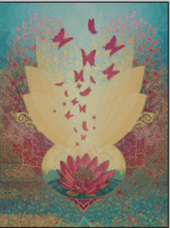 Greeting Card Lotus Butterflies Birthday