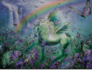 Greeting Card Unicorn Wings Rainbow Birthday