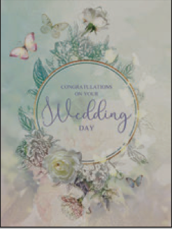 Greeting Card Wreath of Flowers Wedding
