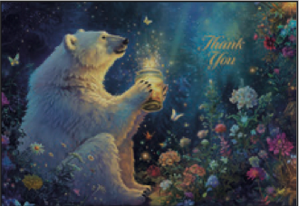 Greeting Card Polar Bear Jar Thank You