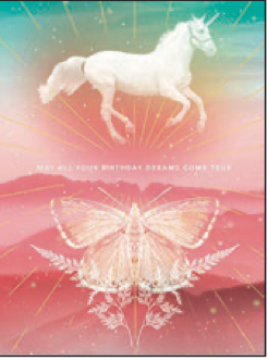 Greeting Card Butterfly Unicorn Birthday