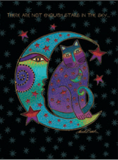 Greeting Card Cat Crescent Birthday