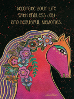 Greeting Card Horse Flower Mane Birthday