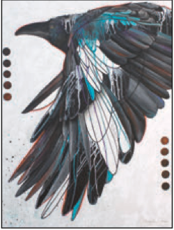 Greeting Card Raven Wing Birthday