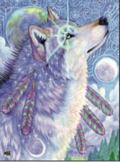 Greeting Card Wolf Star Eyed Birthday