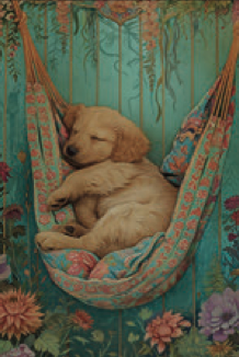 Greeting Card Puppy Hammock Get Well