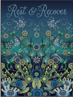 Greeting Card Hummingbird Blue Floral Get Well