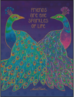 Greeting Card Peacock Sparkles Friendship