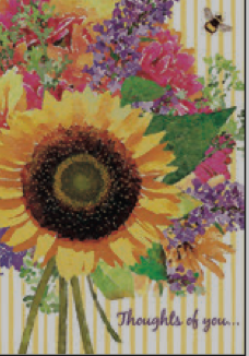 Greeting Card Sunflower Bee Friendship