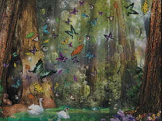 Greeting Card Butterfly Forest Swans Friendship