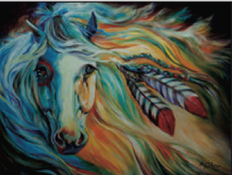 Greeting Card Horse Wild Feather Friendship