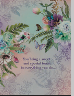 Greeting Card Floral Butterfly Sweet Touch Friendship