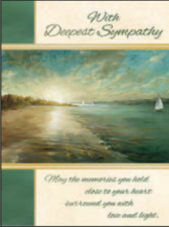 Greeting Card Sea Shore Boats Sympathy