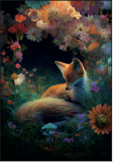 Greeting Card Fox Garden Encouragement