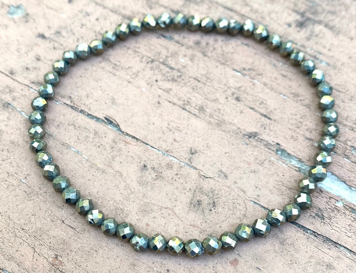 Bracelet Pyrite Faceted 3mm