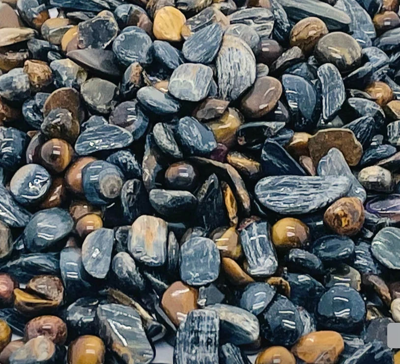 Tiger Eye Blue Chips Tumbled 1 oz