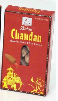 Balaji Chandan incense packaging with red box and yellow text on a white background