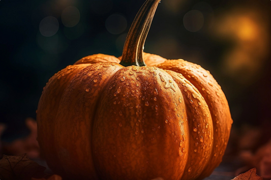 Close-up of a pumpkin with a blurred background
