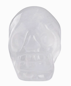Stone Skull Clear Quartz on a white background