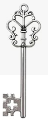 Key Silver Antique 2.5 in