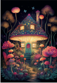 Greeting Card Mushroom House Blank