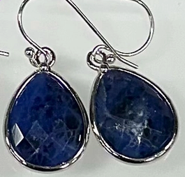 Earring Sodalite Stone Tear Drop Dangle